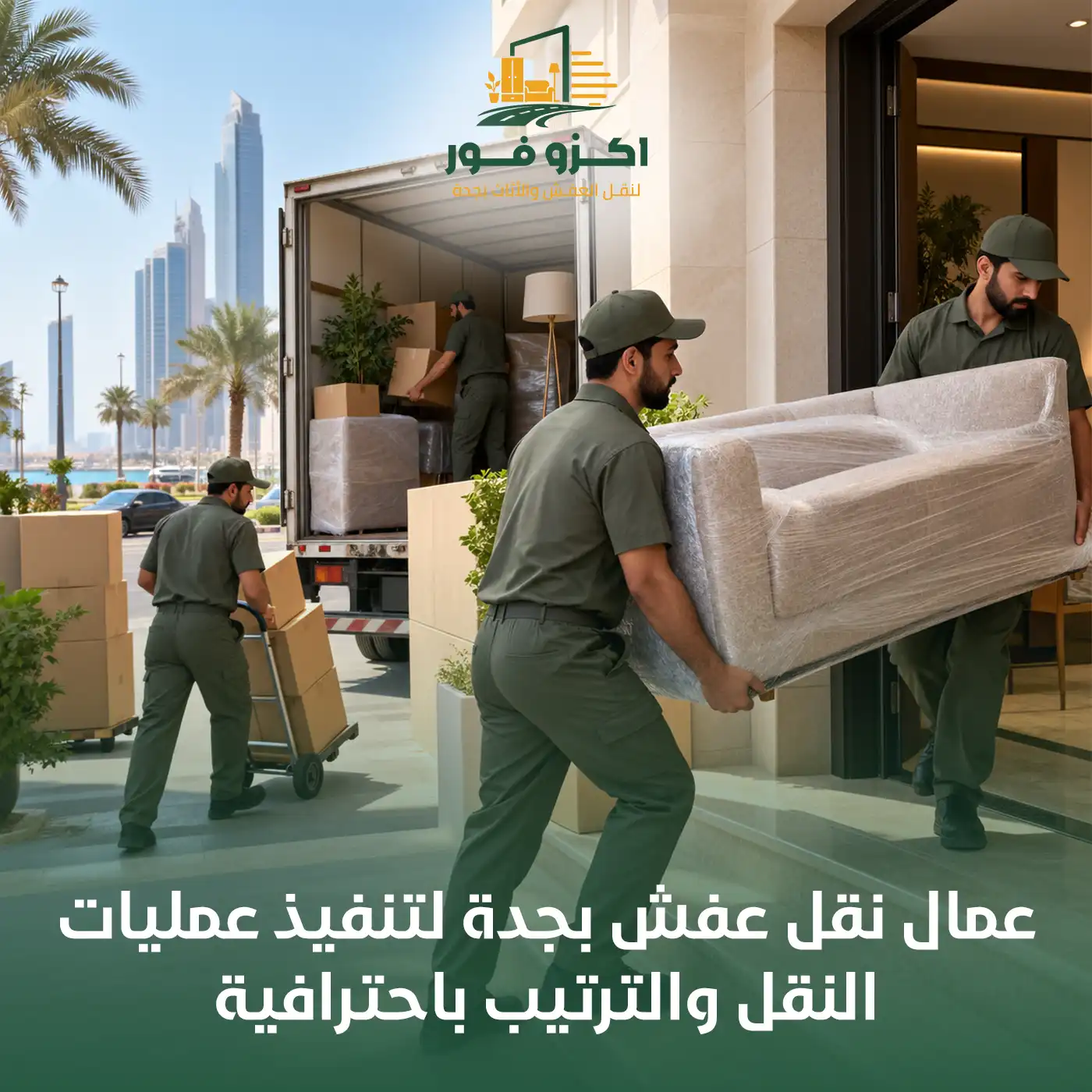 عمال نقل عفش بجدة لتنفيذ عمليات النقل والترتيب باحترافية | اكزو فور